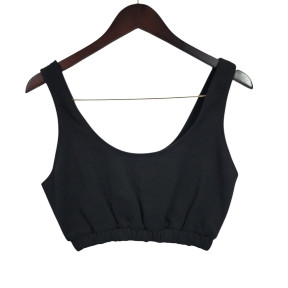 NEW Forever 21 Black Sweatshirt Crop Top & High Rise Sweatpants 2 PC Set Medium - Picture 9 of 16